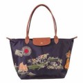 Sac Longchamp soldes Vietnamien style la couleur violette fonc